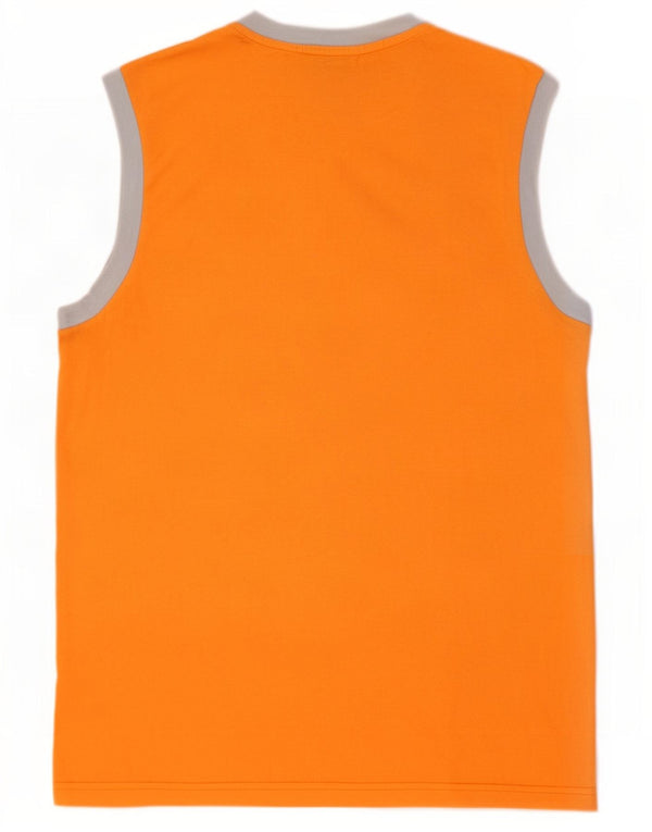 Diadora Mens Graphic Vest Top Medium Orange Colourblock Cotton