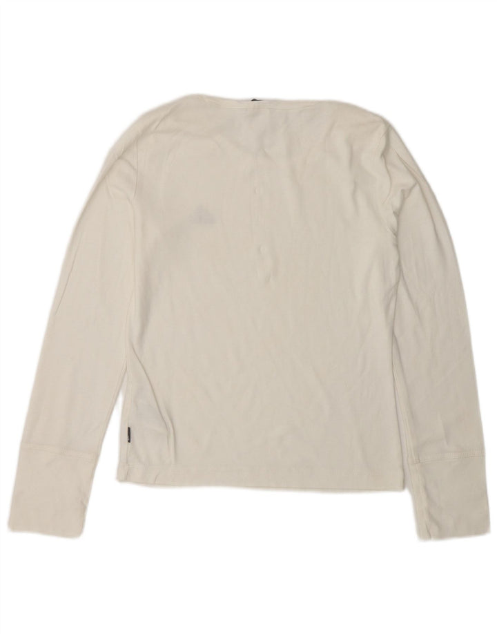 ADIDAS Womens Top Long Sleeve UK 10 Small White Cotton