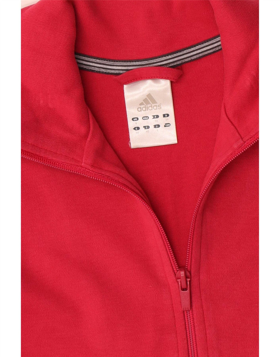 Adidas Womens Tracksuit Top Jacket UK 8 Small  Red Cotton