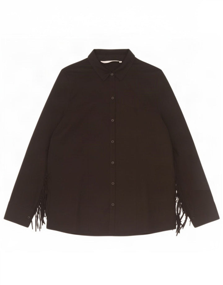 Zara Womens Shirt Blouse UK 14 Medium Black