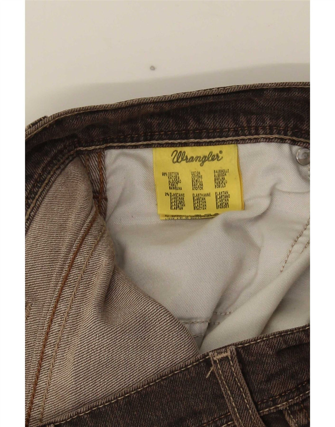 Wrangler Mens Texas Stretch Straight Jeans W33 L29 Brown Cotton