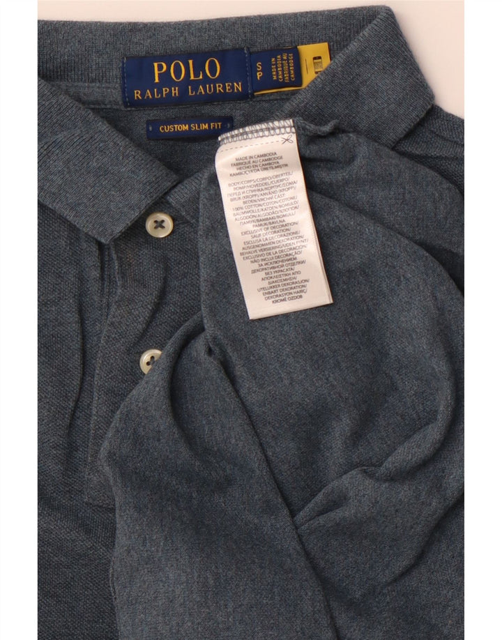 POLO RALPH LAUREN Mens Custom Slim Fit Polo Shirt Small Blue Cotton