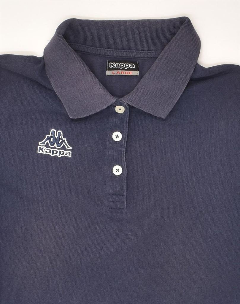 KAPPA Womens Polo Shirt UK 14 Large Navy Blue | Vintage Kappa | Thrift | Second-Hand Kappa | Used Clothing | Messina Hembry 