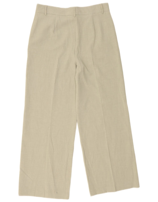 Marks & Spencer Womens High Waist Casual Trousers UK 14 Large W34 L31 Green