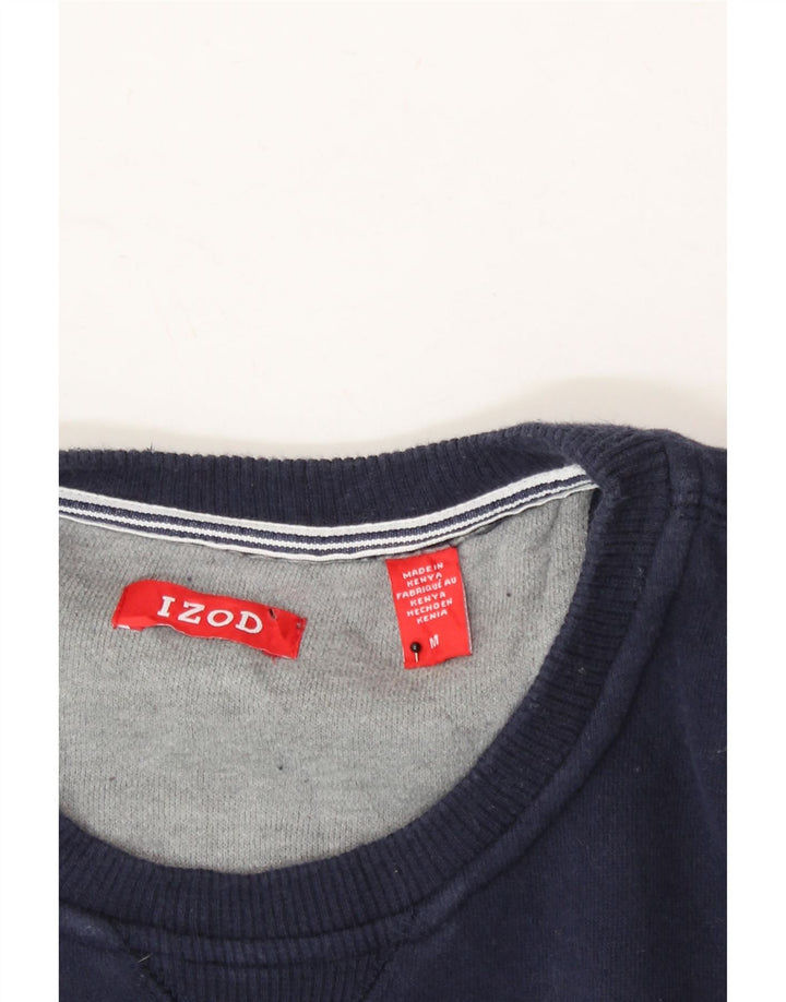 IZOD Mens Sweatshirt Jumper Medium Navy Blue Cotton Vintage Izod and Second-Hand Izod from Messina Hembry 