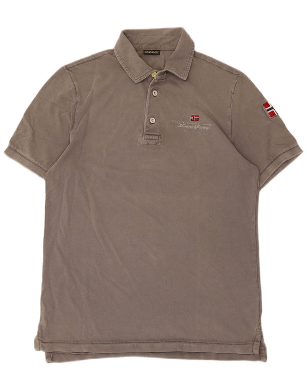 Napapijri Mens Polo Shirt Medium Grey Cotton