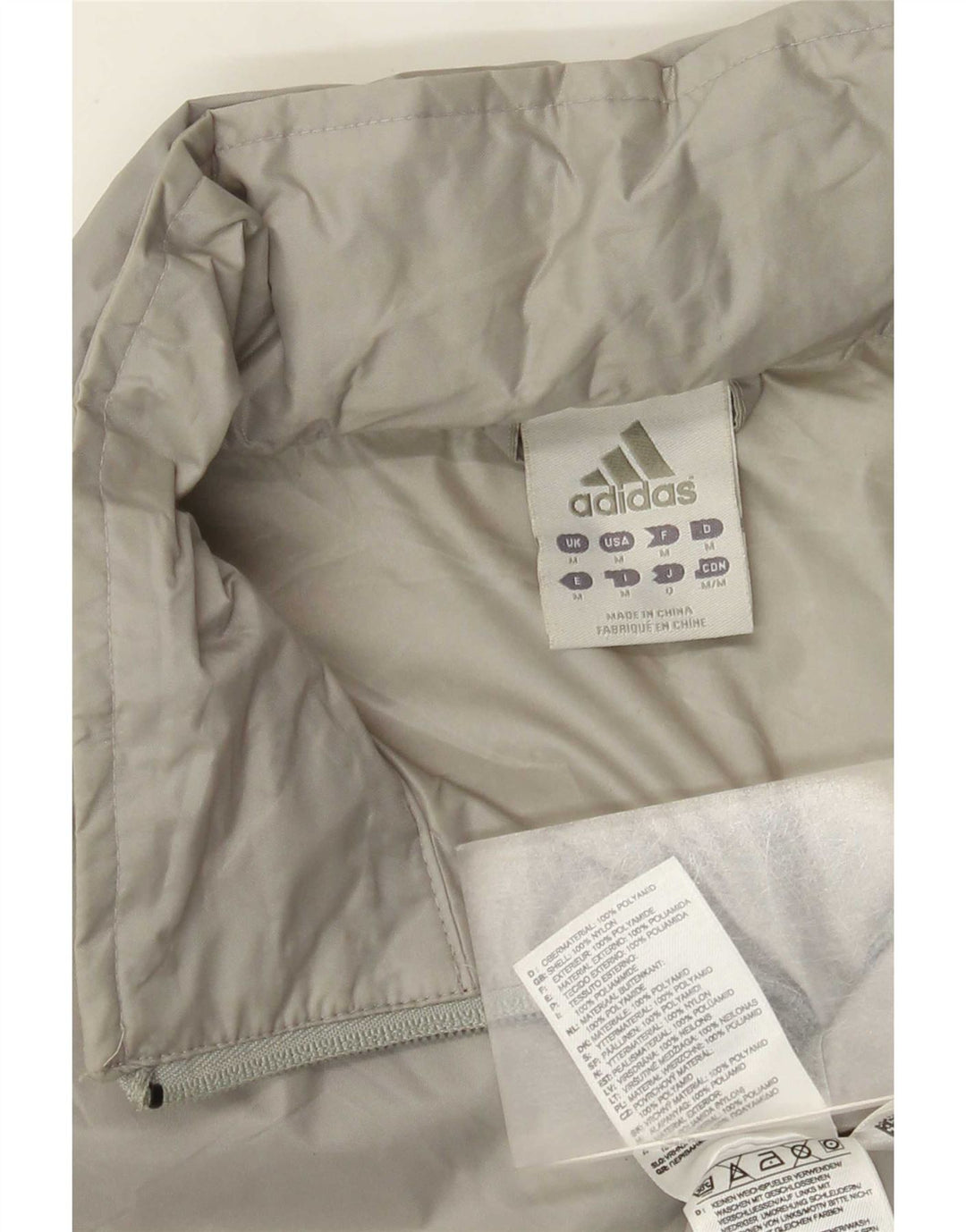 Adidas Mens Rain Jacket UK 38 Medium Grey Nylon