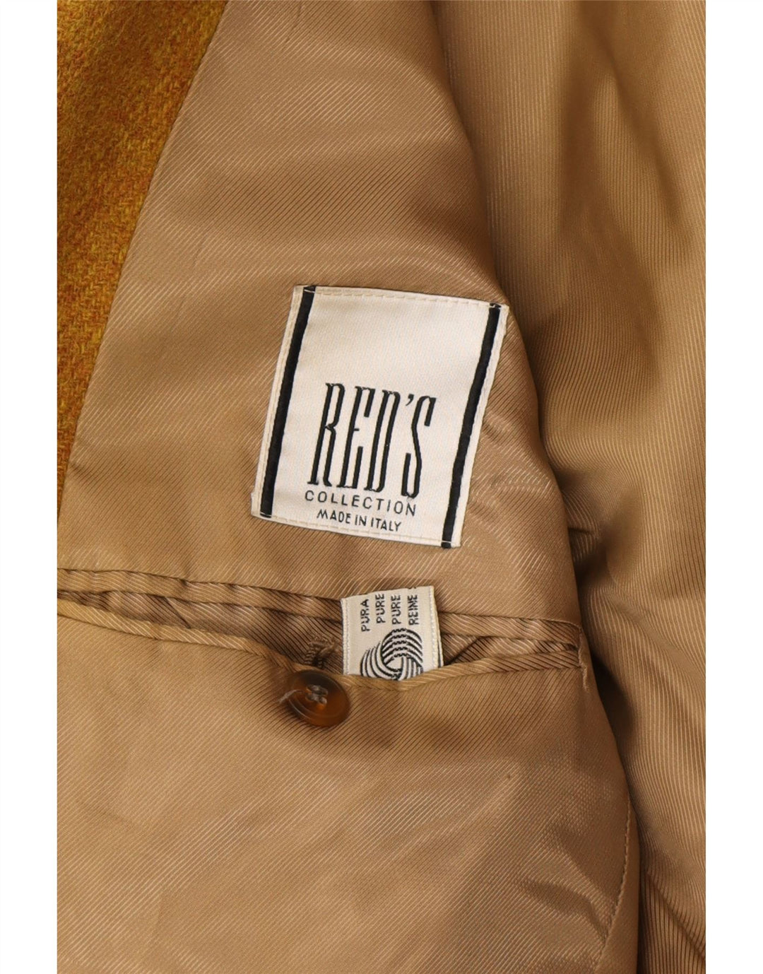 VINTAGE Mens 3 Button Blazer Jacket UK 40 Large Brown Virgin Wool