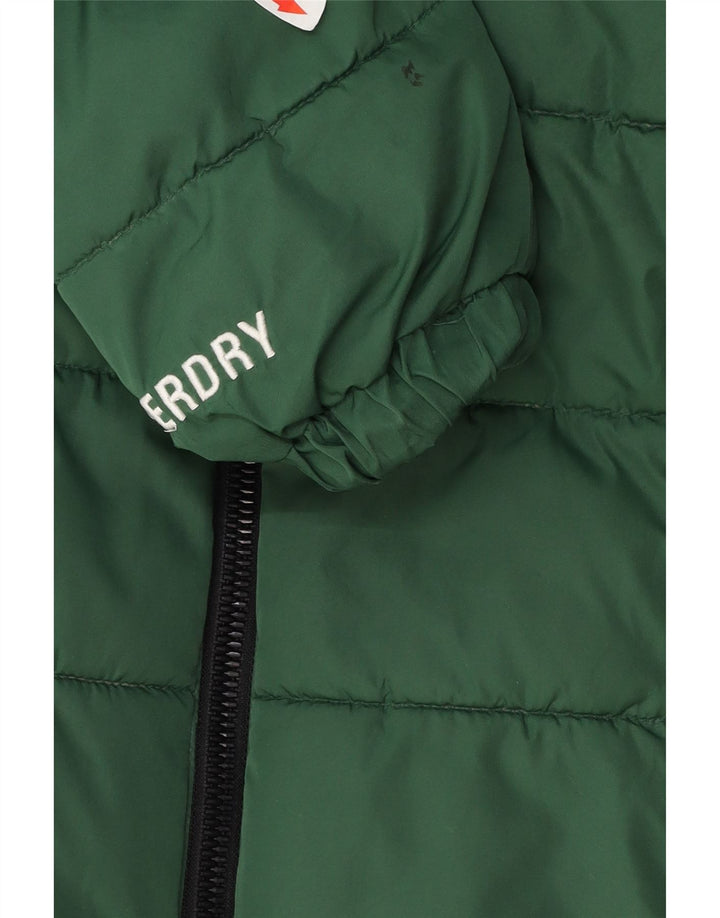Superdry Womens Hooded Oversized Padded Jacket UK 10 Small Green Polyester