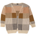 Topshop Womens Oversized Cardigan Sweater UK 14 Medium Beige Check Acrylic