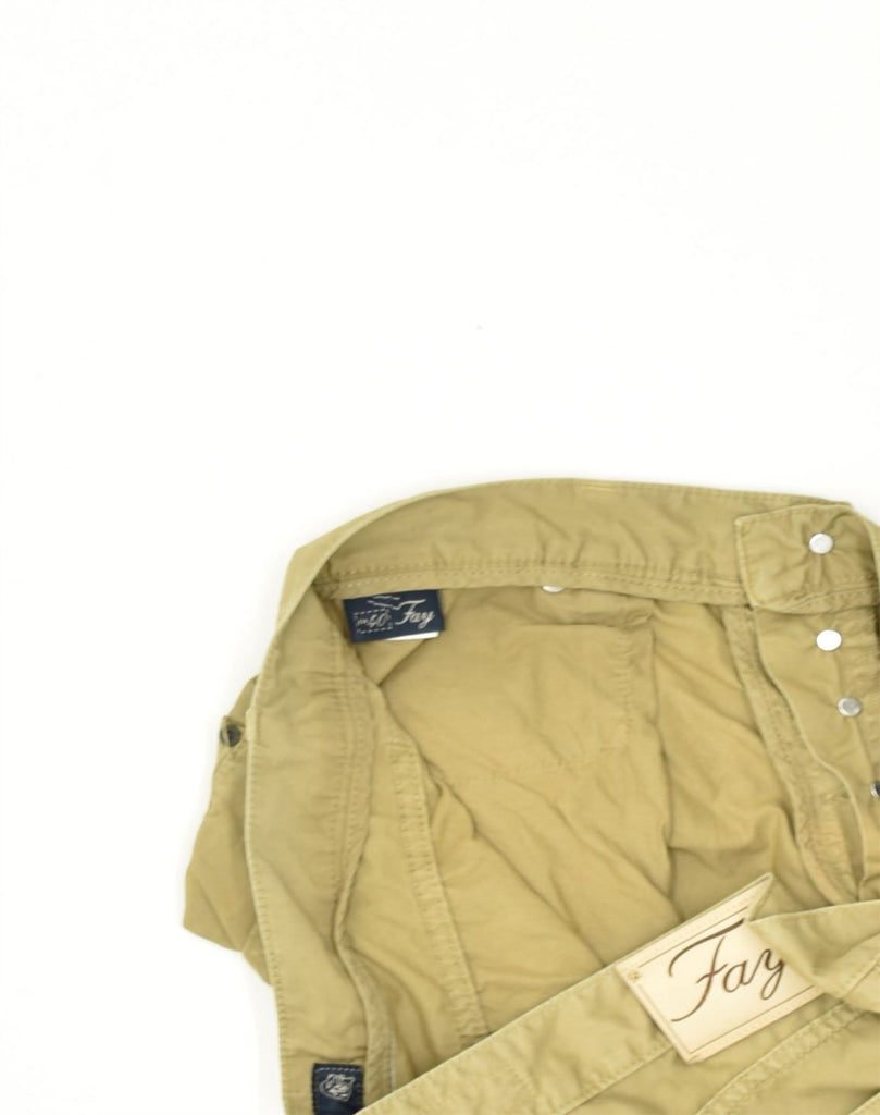 FAY Mens Straight Casual Trousers W40 L30 Khaki Cotton | Vintage Fay | Thrift | Second-Hand Fay | Used Clothing | Messina Hembry 