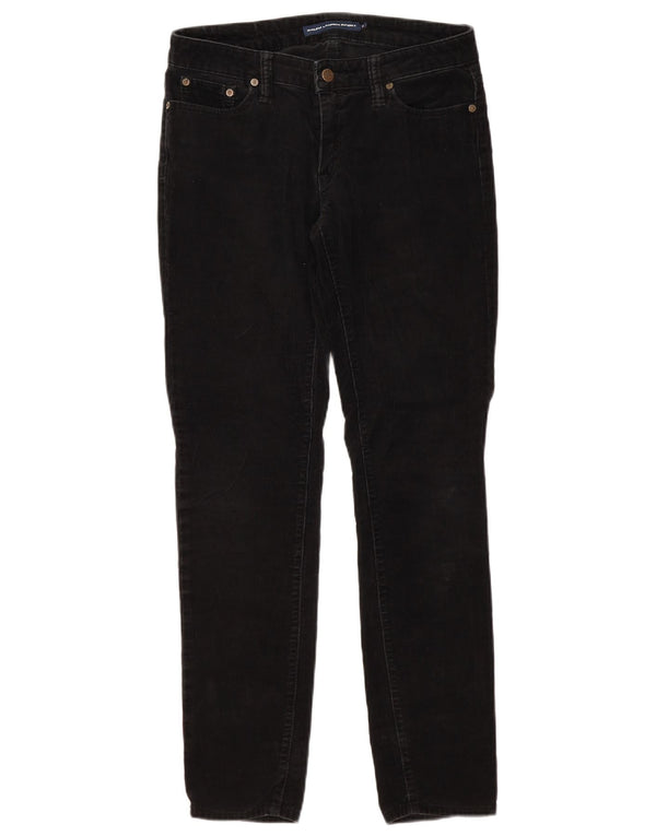 Ralph Lauren Womens Slim Corduroy Trousers US 8 Medium W32 L31 Black Cotton
