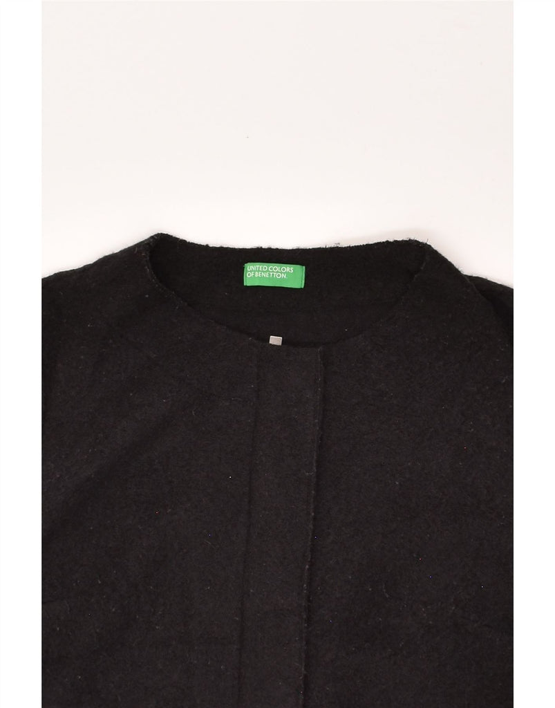 BENETTON Womens Bomber Jacket UK 12 Medium Black Polyester | Vintage Benetton | Thrift | Second-Hand Benetton | Used Clothing | Messina Hembry 