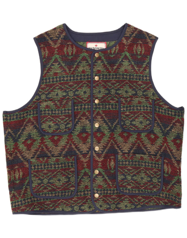 JOE BROWNS Mens Waistcoat XL Multicoloured Fair Isle