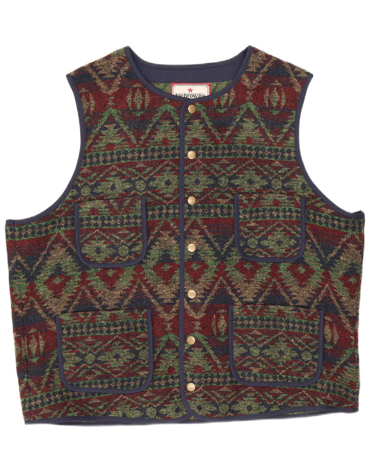 JOE BROWNS Mens Waistcoat XL Multicoloured Fair Isle