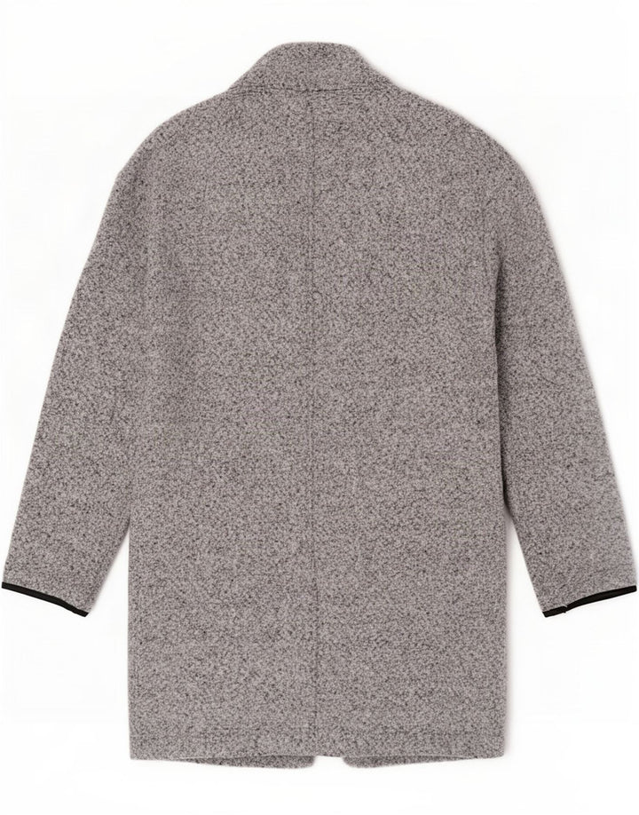 Marks & Spencer Womens Overcoat UK 8 Small Grey Flecked Polyester