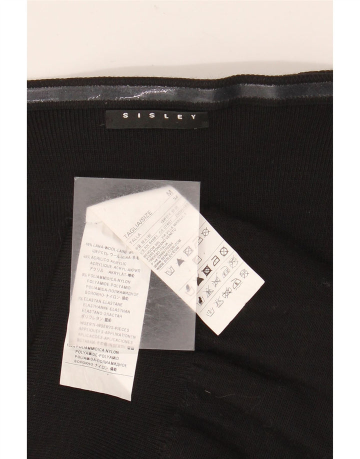 Sisley Womens Strapless Dress UK 12 Medium Black Wool