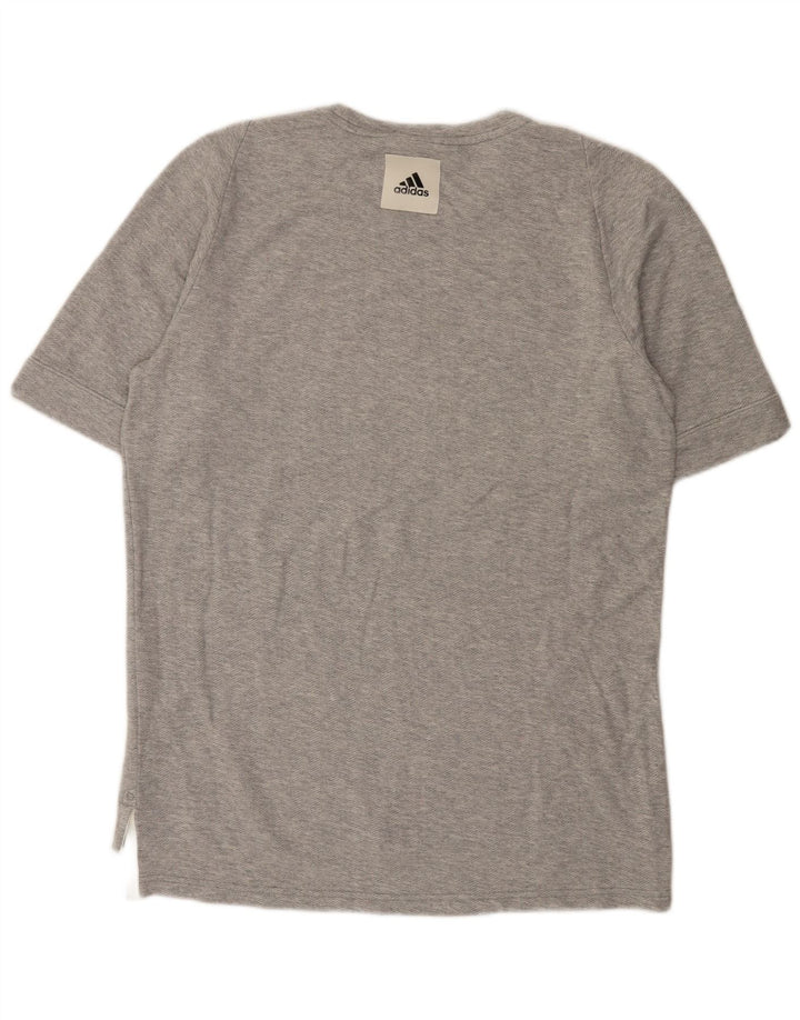 Adidas Mens Graphic T-Shirt Top Medium Grey Flecked Cotton