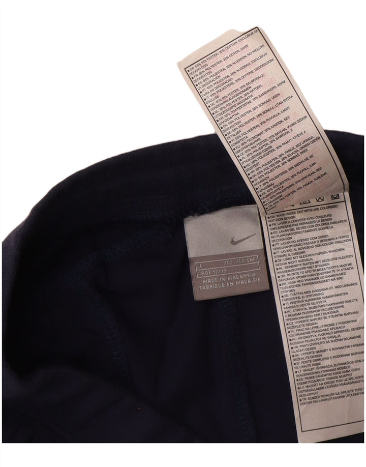 Nike Boys Graphic Tracksuit Trousers 12-13 Years Large Navy Blue Polyester