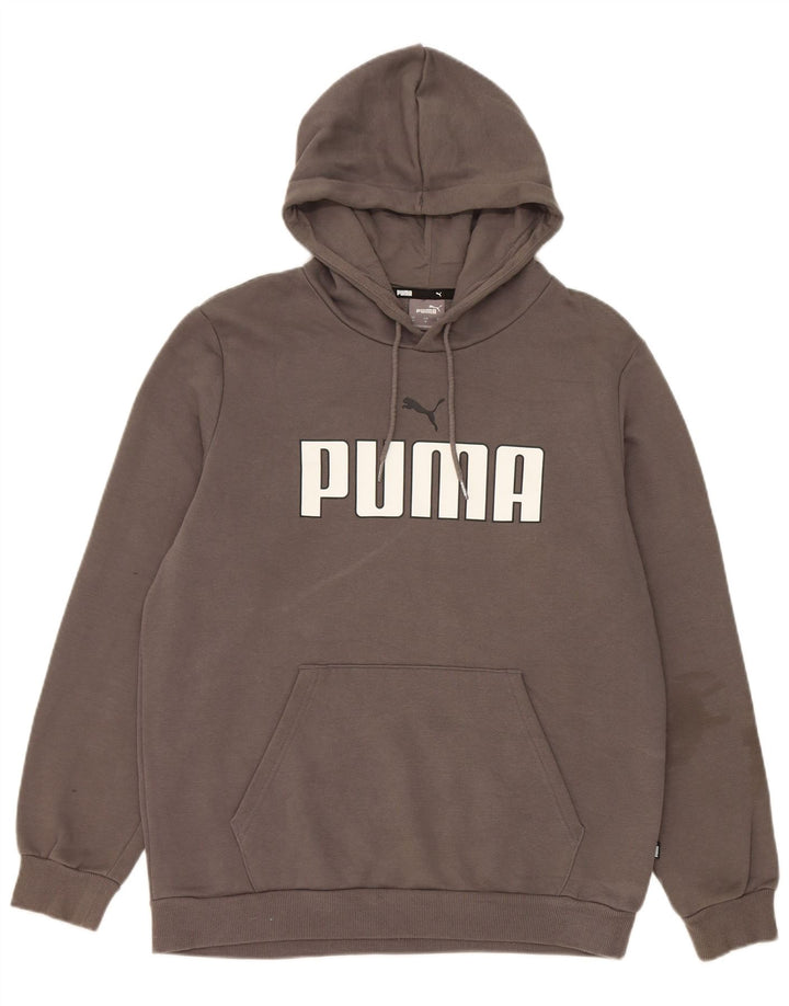 Puma Mens Graphic Hoodie Jumper Medium Grey Cotton