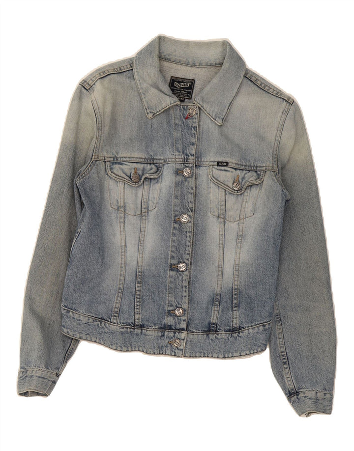 GAS Womens Denim Jacket UK 12 Medium Blue Cotton Vintage Gas and Second-Hand Gas from Messina Hembry 