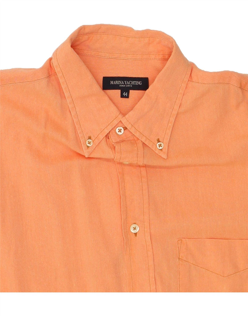 MARINA YACHTING Mens Shirt Size 44 XL Orange Cotton | Vintage Marina Yachting | Thrift | Second-Hand Marina Yachting | Used Clothing | Messina Hembry 