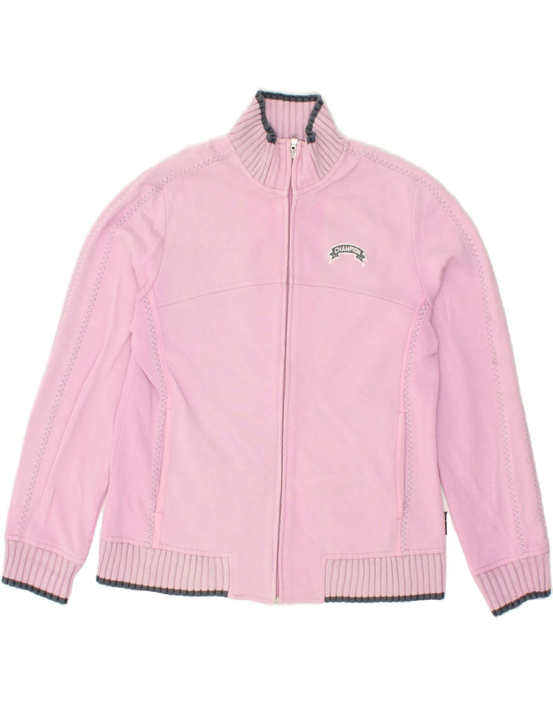 CHAMPION Womens Tracksuit Top Jacket UK 14 Medium Pink | Vintage Champion | Thrift | Second-Hand Champion | Used Clothing | Messina Hembry 