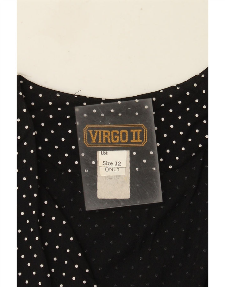 Vintage Womens Sleeveless Jumpsuit UK 12 Medium  Black Polka Dot Acetate