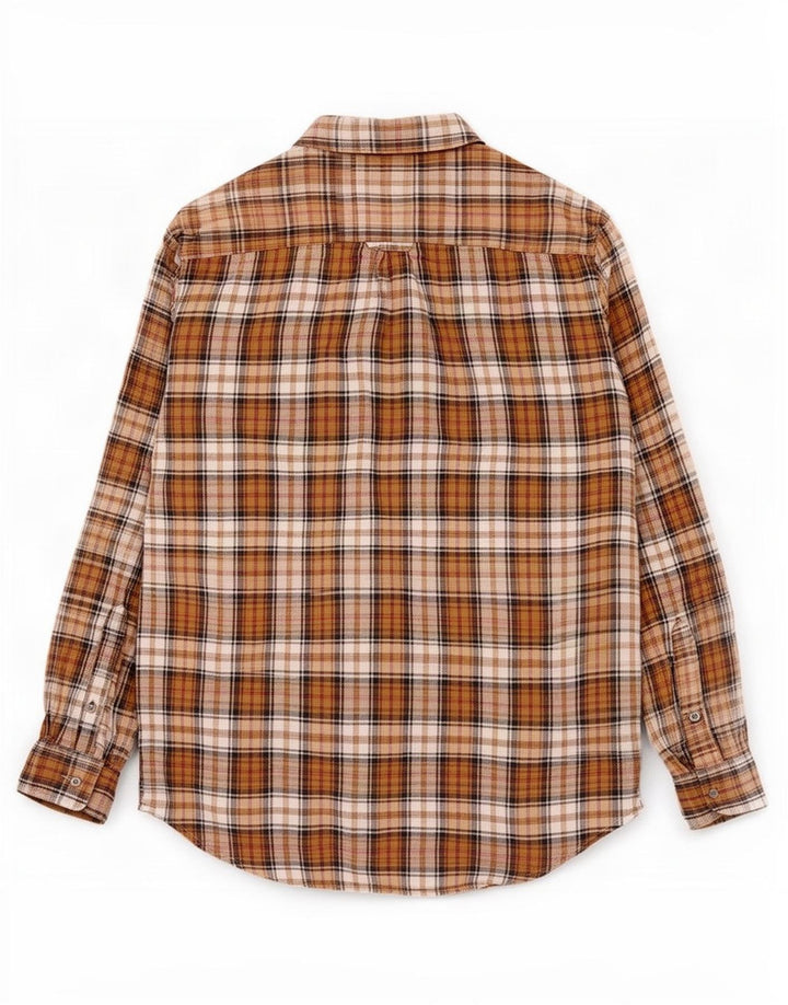 Fila Mens Flannel Shirt Medium Brown Check Cotton