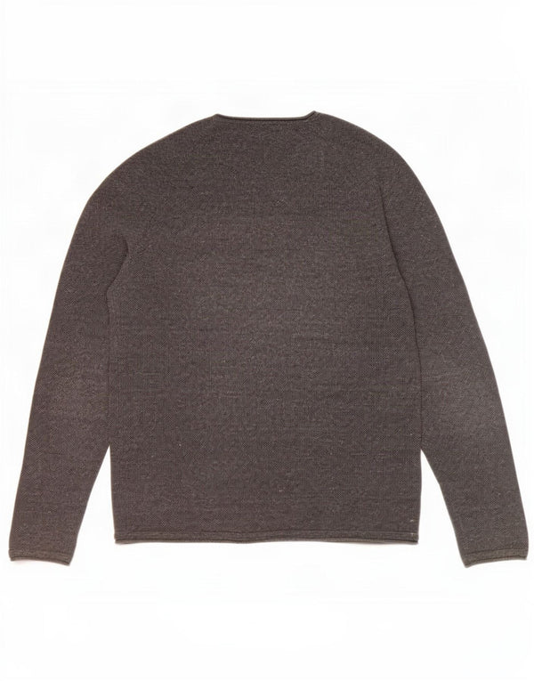 Jack & Jones Mens Top Long Sleeve Large Grey Cotton