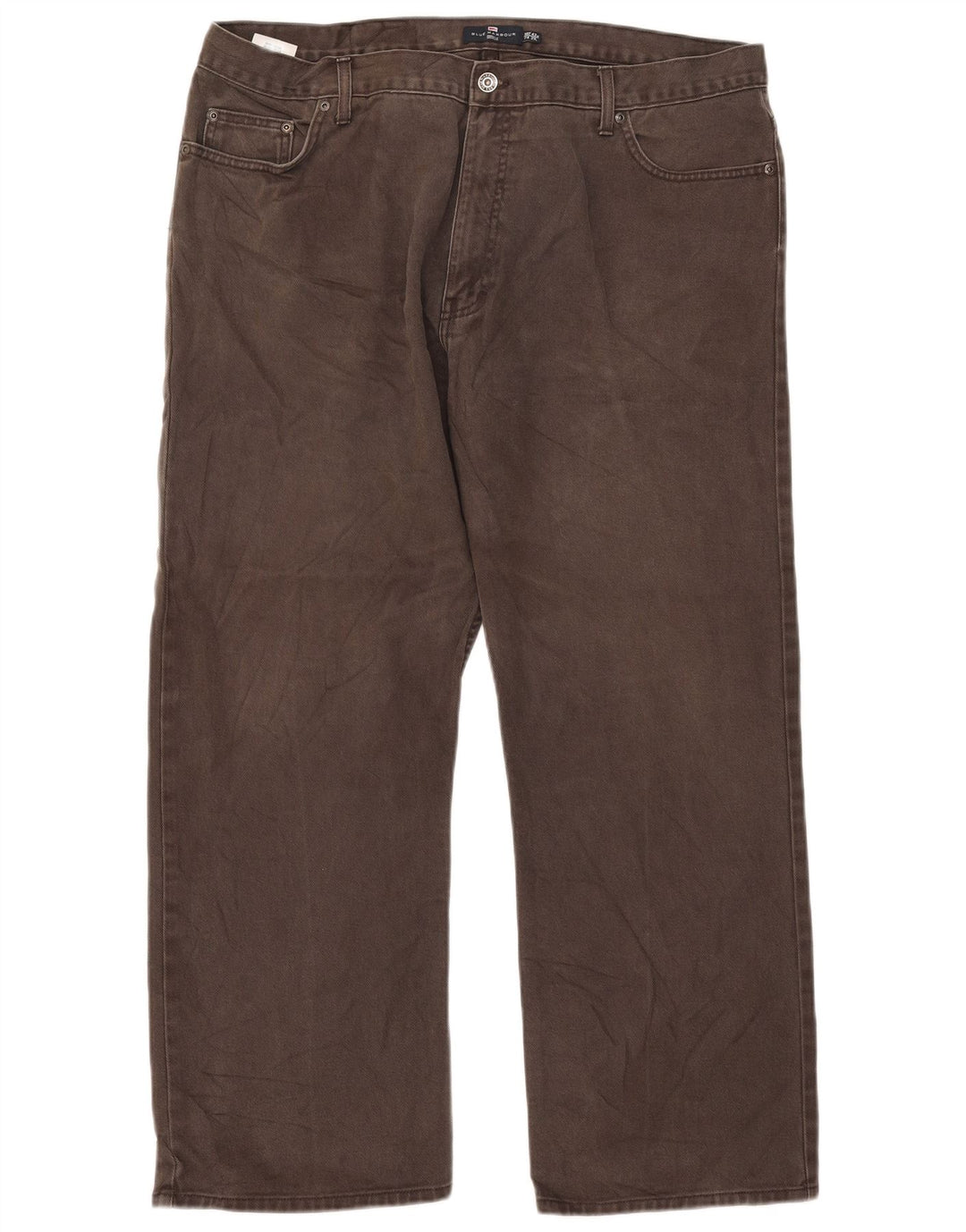 Marks & Spencer Mens Blue Harbour Straight Jeans W42 L29 Brown Cotton