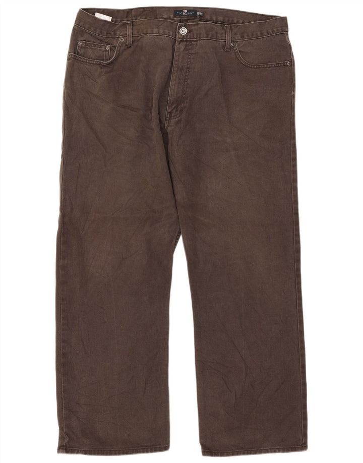 Marks & Spencer Mens Blue Harbour Straight Jeans W42 L29 Brown Cotton