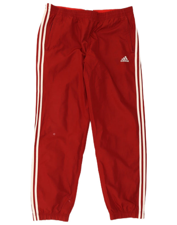 Adidas Mens Tracksuit Trousers Joggers Medium Red Polyester