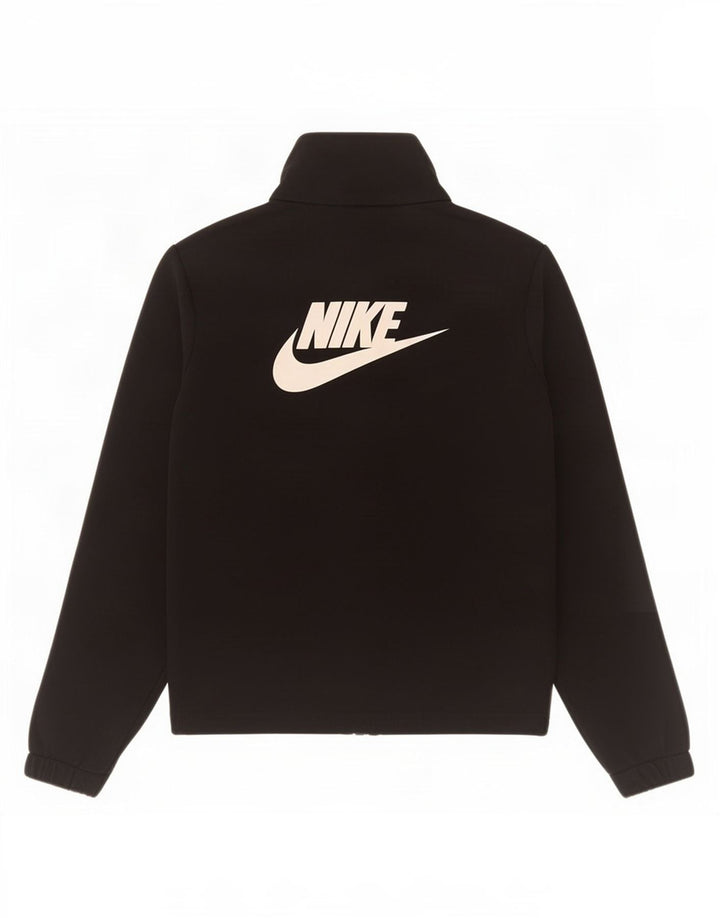 Nike Boys Graphic Tracksuit Top Jacket 8-9 Years Small Black Polyester
