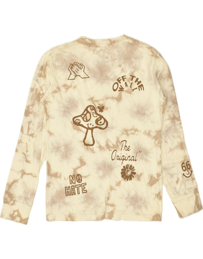 VANS Womens Classic Fit Graphic Top Long Sleeve UK 6 XS Beige Tie Dye Vintage Vans and Second-Hand Vans from Messina Hembry 