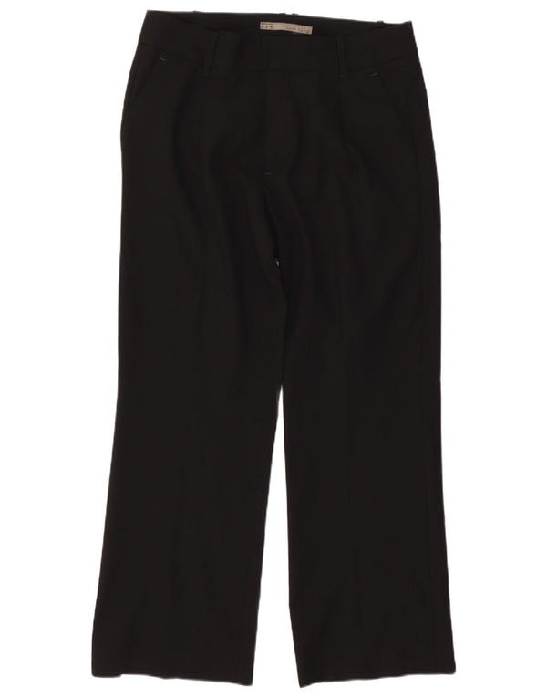 Zara Womens Straight Chino Trousers EU 44 XL W34 L27 Black Viscose