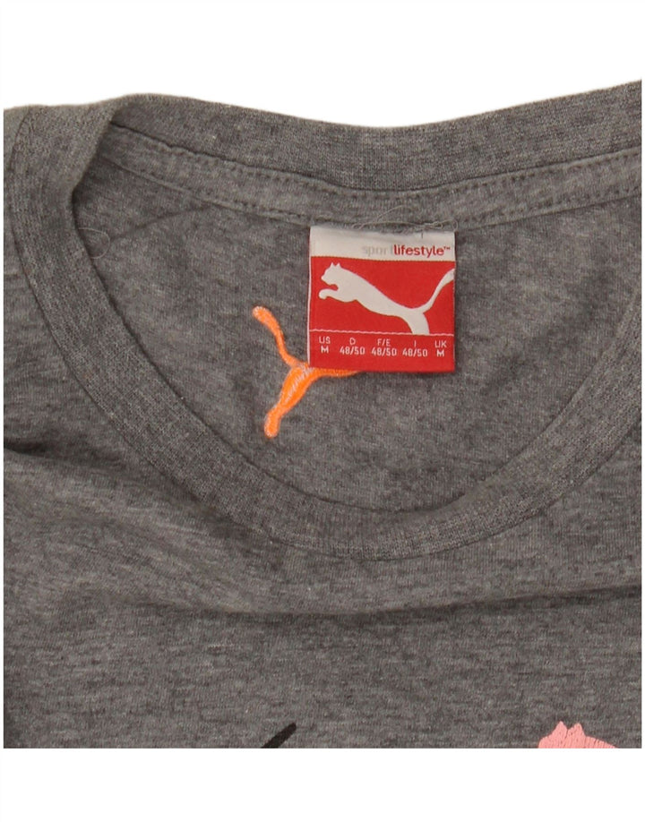 Puma Mens Graphic T-Shirt Top Medium Grey