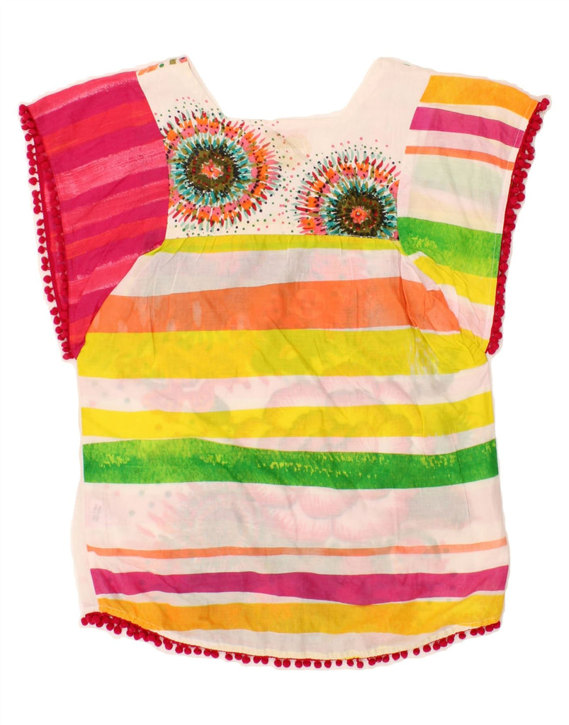 DESIGUAL Girls Batwing Blouse Top 13-14 Years Multicoloured Floral Cotton Vintage Desigual and Second-Hand Desigual from Messina Hembry 