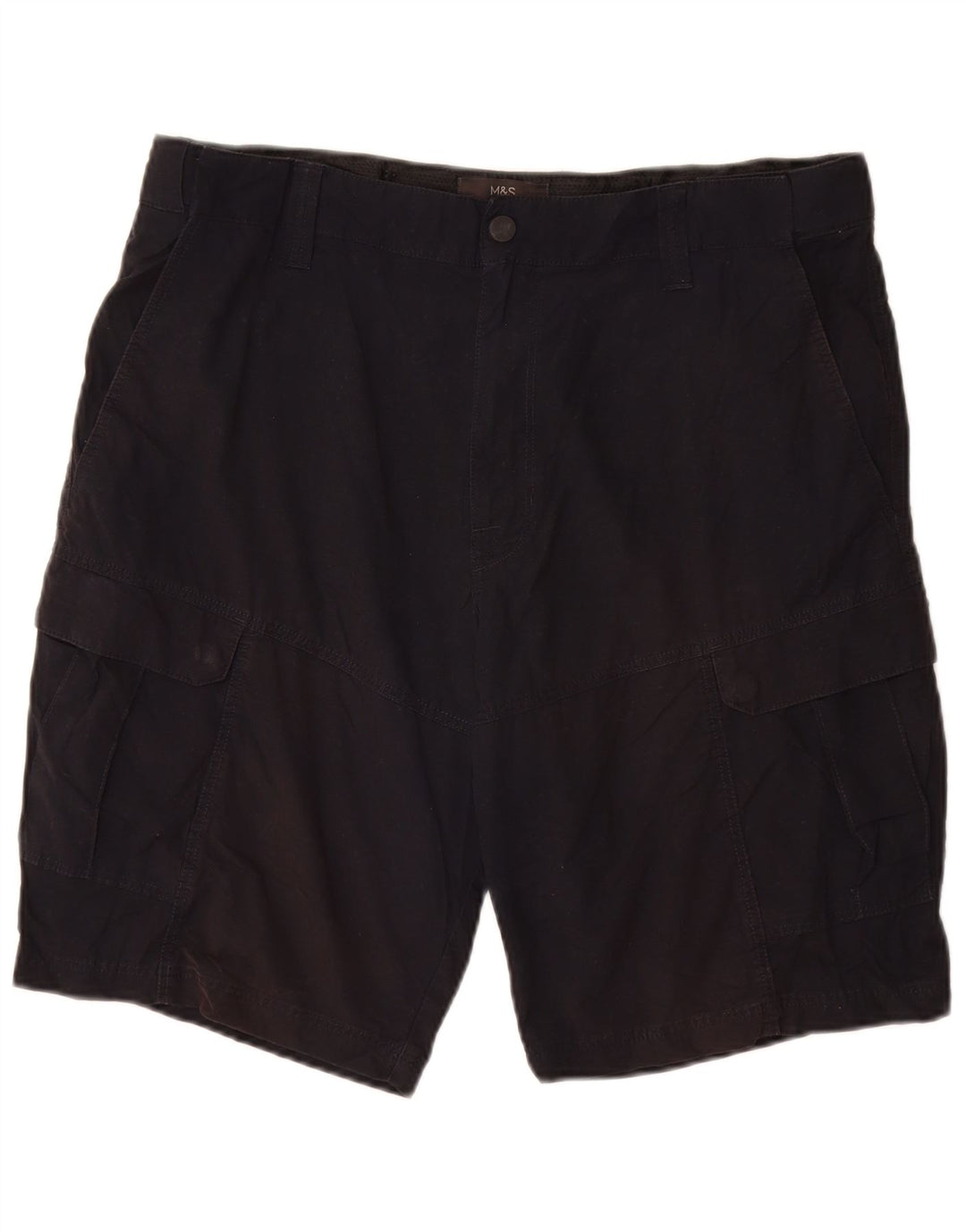 Marks & Spencer Mens Cargo Shorts W36 Large Black Cotton