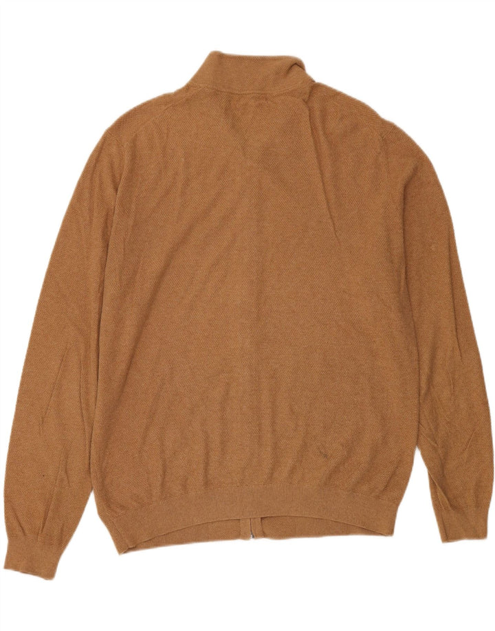 MASSIMO DUTTI Mens Cardigan Sweater Large Brown Cotton