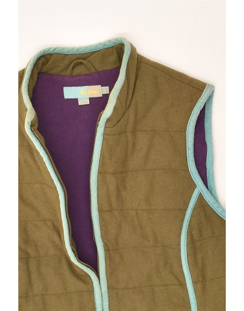 BODEN Womens Gilet UK 14 Large  Khaki Cotton | Vintage Boden | Thrift | Second-Hand Boden | Used Clothing | Messina Hembry 