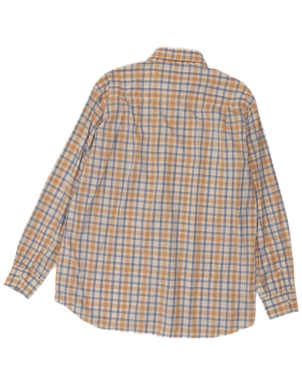 Paul & Shark Mens Yachting Shirt Size 42 Large Orange Check Cotton