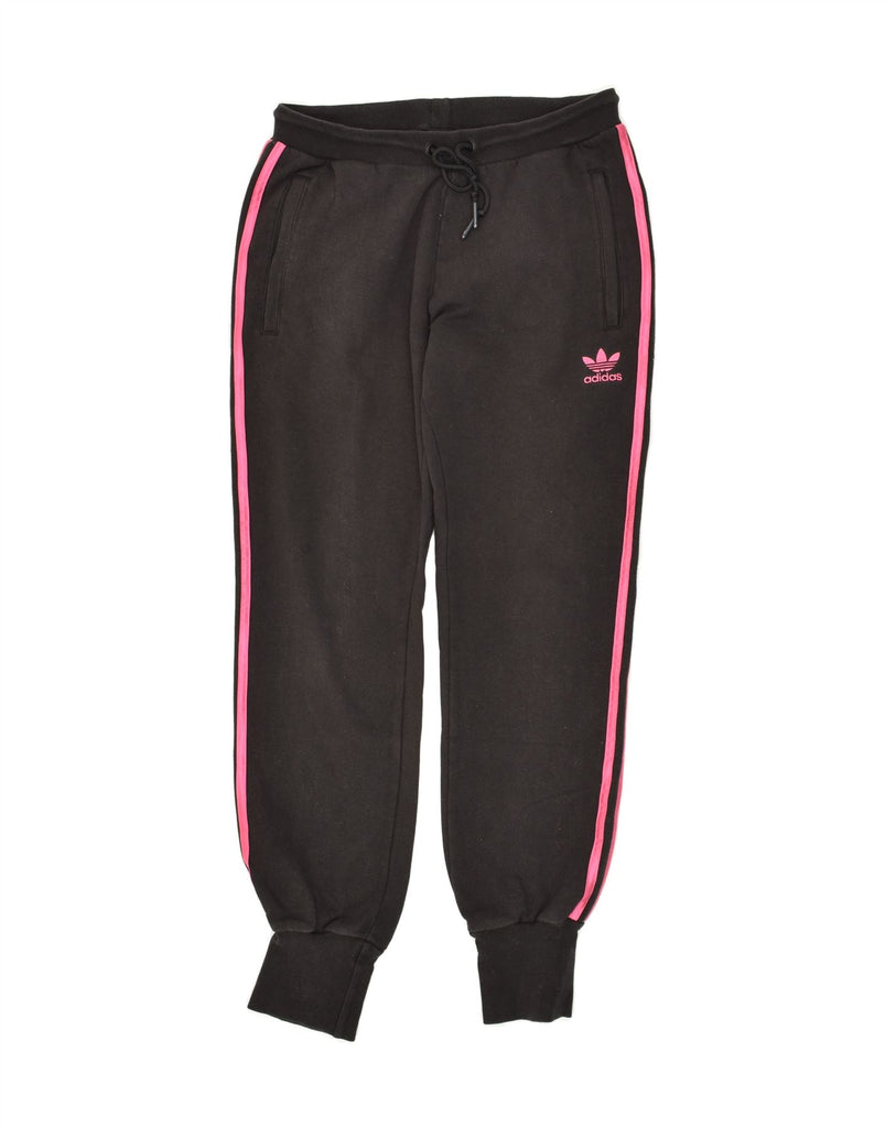 ADIDAS Womens Graphic Tracksuit Trousers Joggers EU 36 Small Black Cotton Vintage Adidas and Second-Hand Adidas from Messina Hembry 