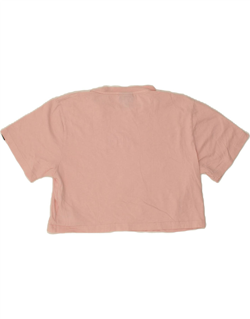 ELLESSE Womens Crop Graphic T-Shirt Top UK 10 Small Pink Cotton Vintage Ellesse and Second-Hand Ellesse from Messina Hembry 