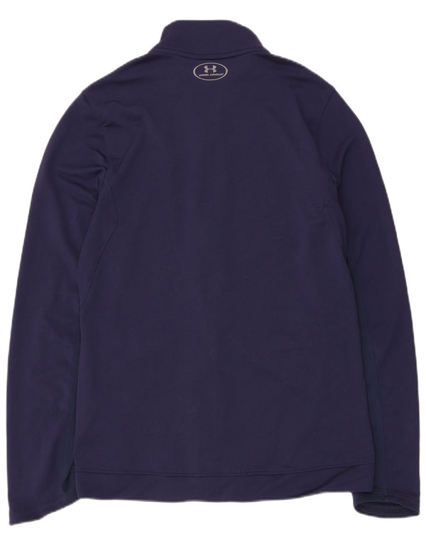 Under Armour Womens Tracksuit Top Jacket UK 12 Medium Navy Blue Polyester