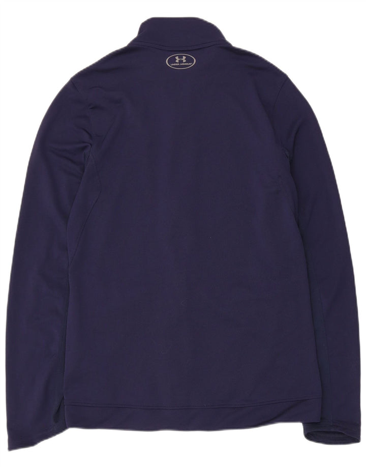 Under Armour Womens Tracksuit Top Jacket UK 12 Medium Navy Blue Polyester