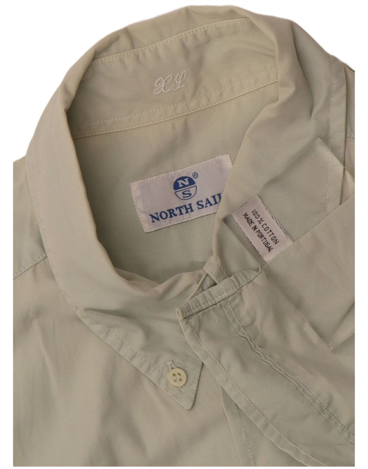 NORTH SAILS Mens Short Sleeve Shirt XL Grey Cotton