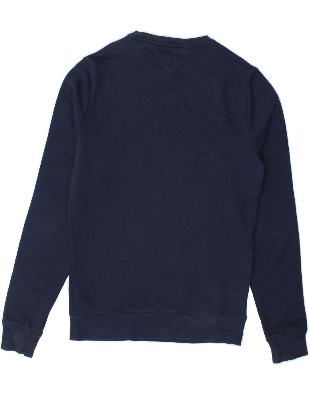 TOMMY HILFIGER Mens Graphic Sweatshirt Jumper Small Navy Blue Cotton Vintage Tommy Hilfiger and Second-Hand Tommy Hilfiger from Messina Hembry 