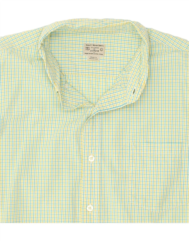 J. CREW Mens Shirt Large Green Check Cotton | Vintage J. Crew | Thrift | Second-Hand J. Crew | Used Clothing | Messina Hembry 