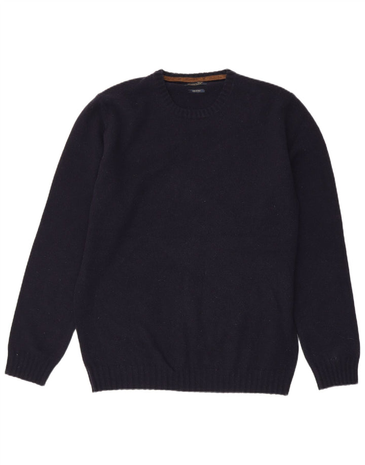 Massimo Dutti Mens Crew Neck Jumper Sweater XL Navy Blue